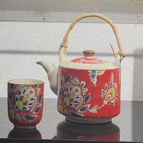 Floral Tea Set - Red